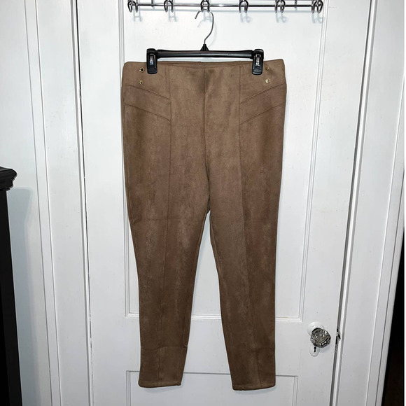New Marc New York Andrew Marc Taupe Suede casual pants size L - Picture 1 of 4